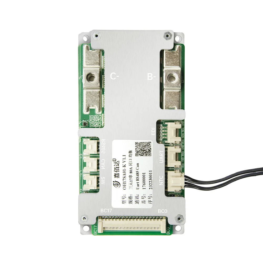 JBD OH17SA01 Smart BMS, 17S Li-ion, 40A, UART + RS485